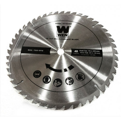 WEN, [70730-002] 10-Inch Blade (Standard) 48 Teeth (255mm), Arbor size 5/8" (16mm), Thickness (2.8mm) for WEN 70730