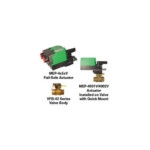 KMC, VEB-4302FBCK    | CCV | 0.5" - 2 Way | 1.3 Cv | Non-Spring Return | 24V | Modulating  |   KMC