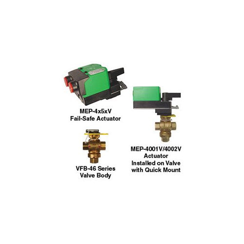 KMC, VEB-4602GBCL    | CCV | 0.5" - 3 Way | 2.4 Cv | Electronic Fail-Safe | 24V | Modulating  |   KMC