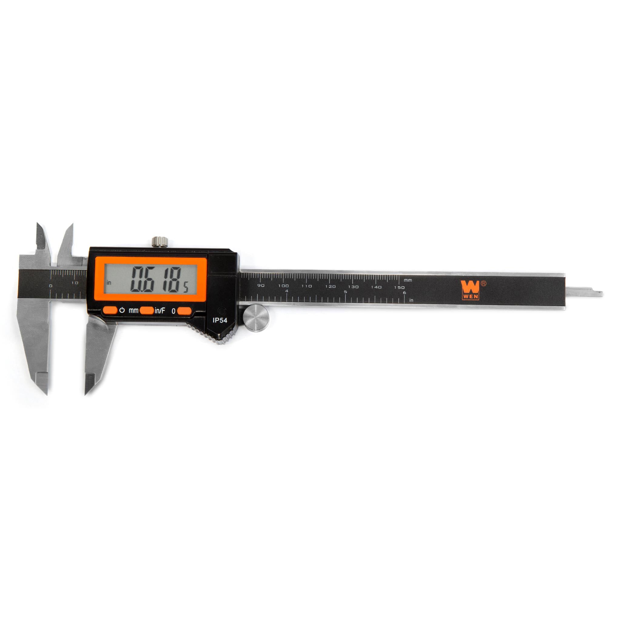 WEN, WEN 10764 Electronic 6.1-Inch Stainless Steel Water-Resistant Digital Caliper with LCD Readout and Storage Case, IP54 Rated