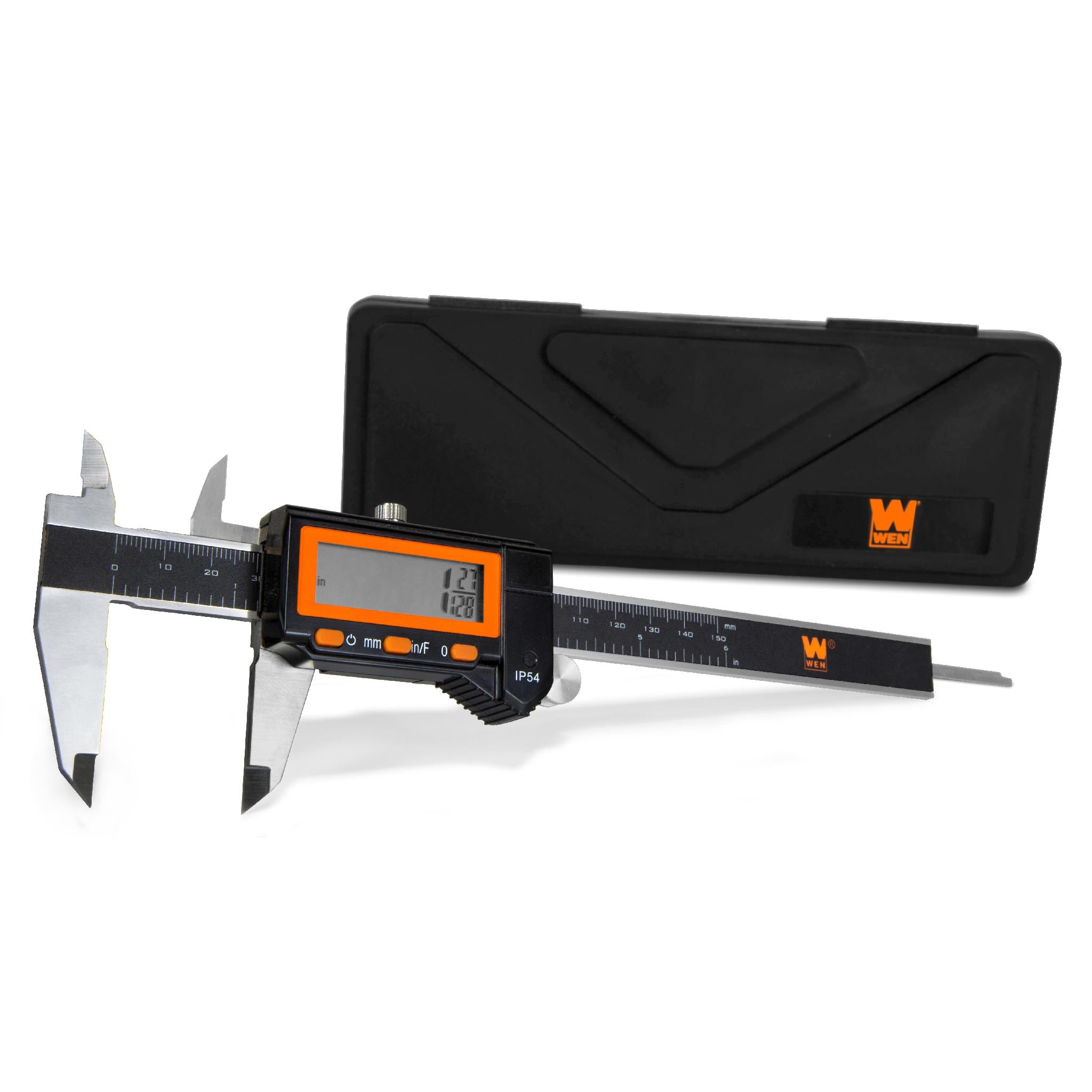 WEN, WEN 10764 Electronic 6.1-Inch Stainless Steel Water-Resistant Digital Caliper with LCD Readout and Storage Case, IP54 Rated