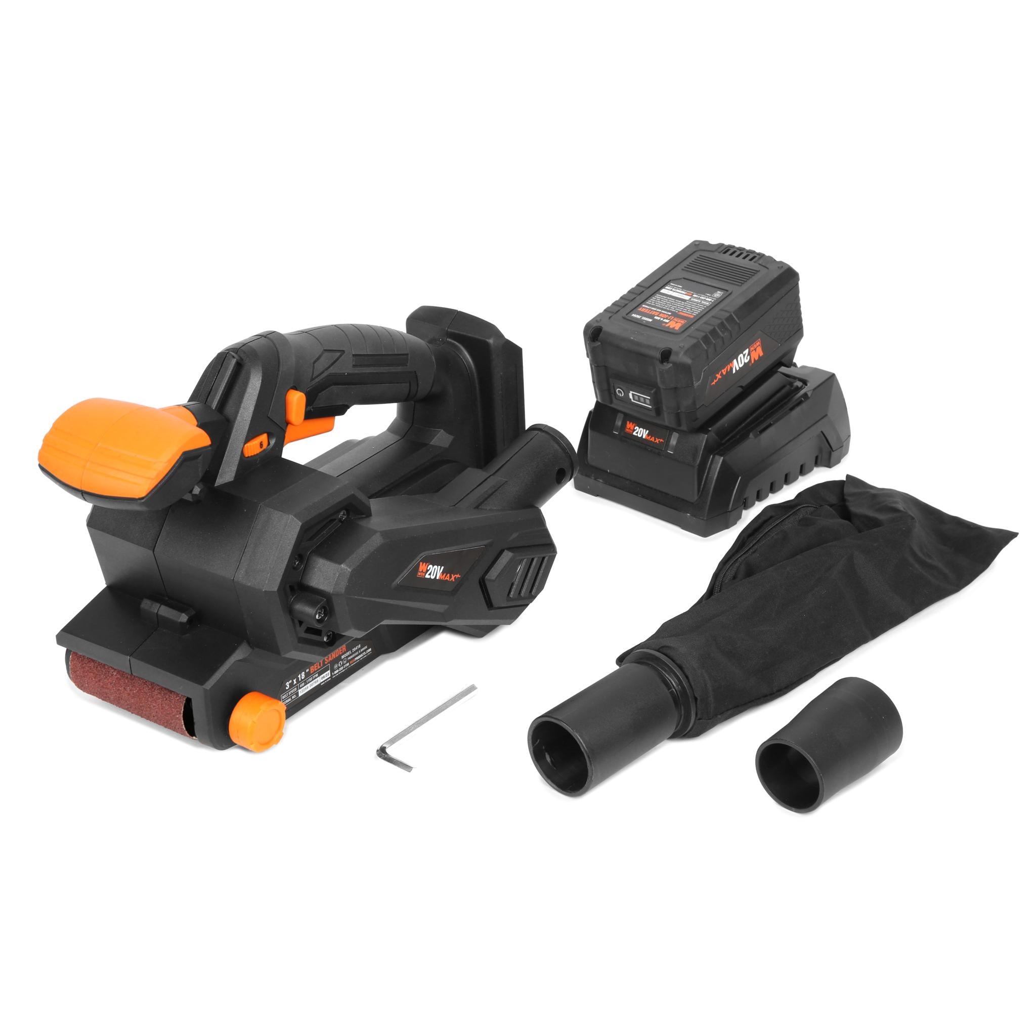 WEN, WEN 20418 20V Max Cordless Belt Sander, Variable Speed, Handheld and Portable with 4.0Ah Battery and Charger