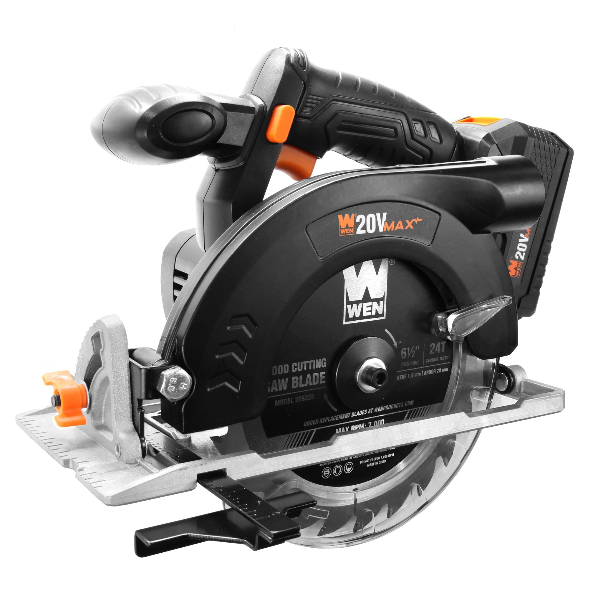 WEN, WEN 20625 20V Max 6.5-Inch Cordless Circular Saw with 4.0 Ah Lithium-Ion Battery and Charger