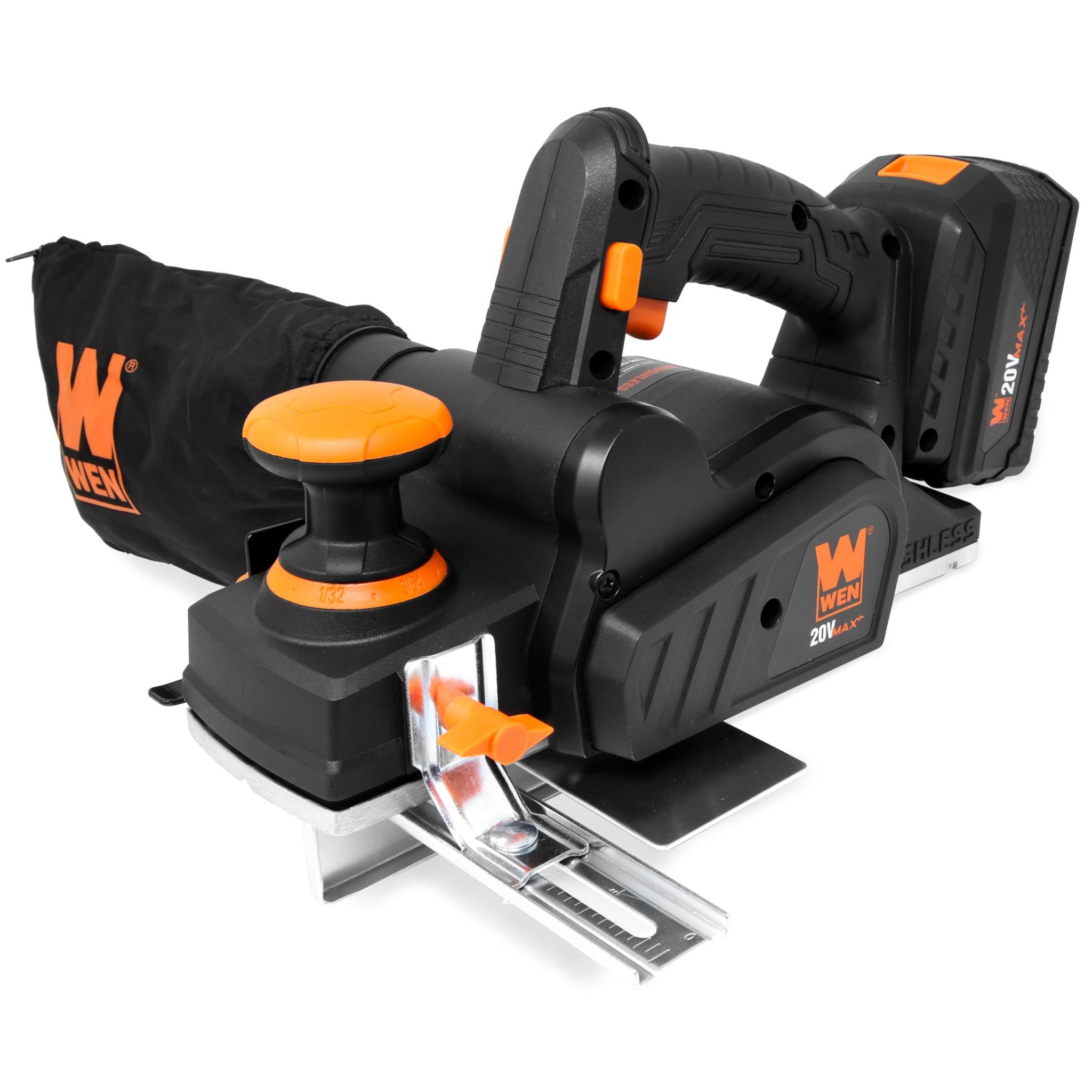 WEN, WEN 20653 20V Max Brushless Cordless 3-1/4-Inch Hand Planer with 4.0 Ah Lithium-Ion Battery and Charger