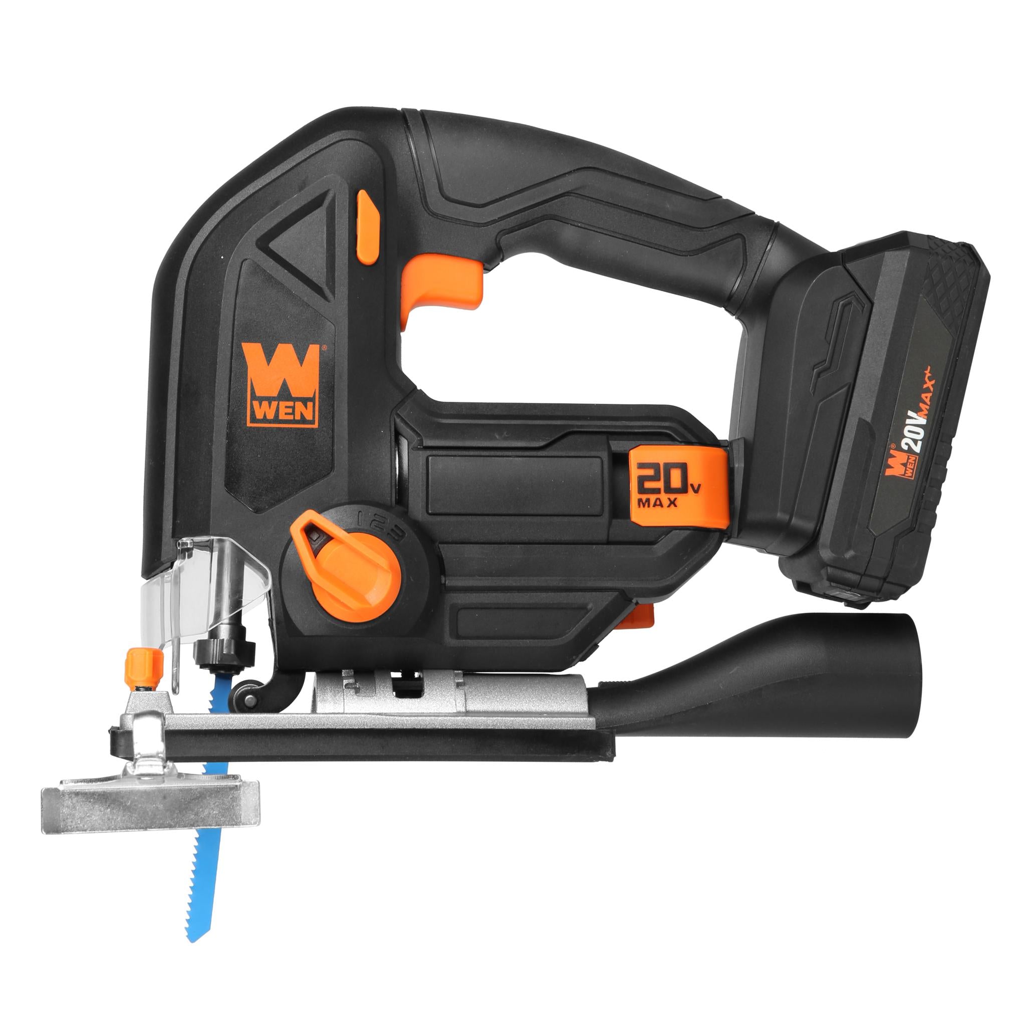 WEN, WEN 20661 20V Max Cordless Jigsaw with 2.0 Ah Lithium Ion Battery and Charger