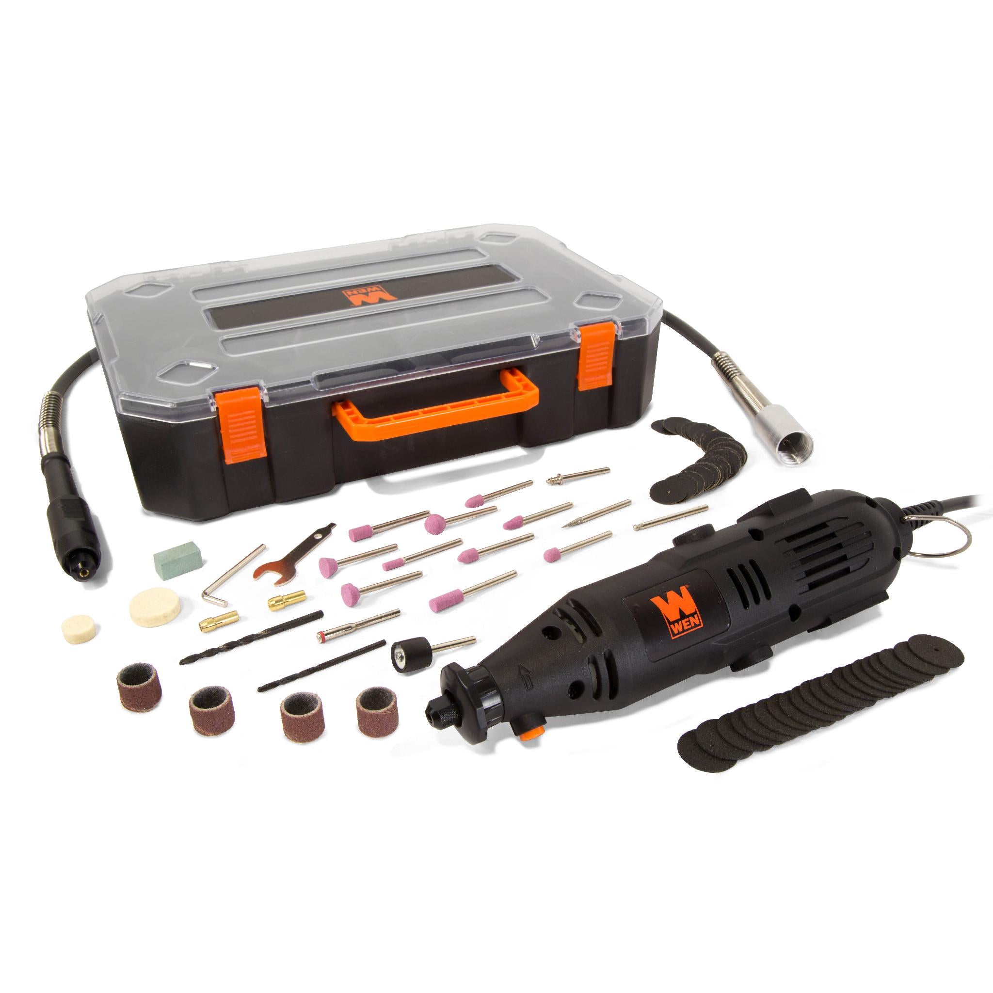 WEN, WEN 23103 1-Amp Variable Speed Rotary Tool with 100+ Accessories, Carrying Case and Flex Shaft