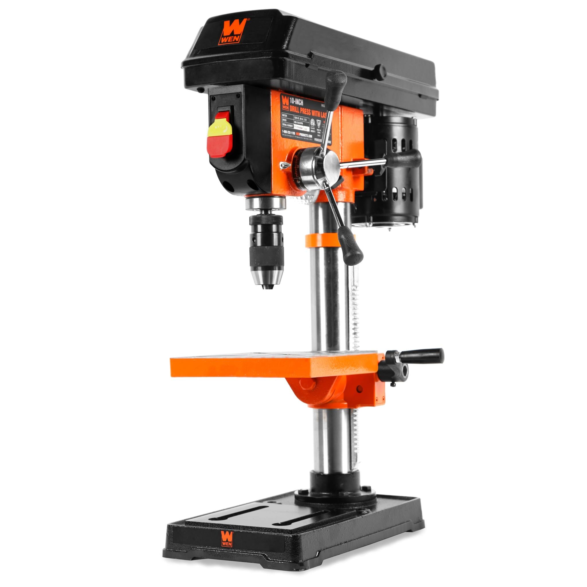 WEN, WEN 4211 3.2-Amp 10-Inch 5-Speed Cast Iron Benchtop Drill Press with Laser and Keyless Chuck